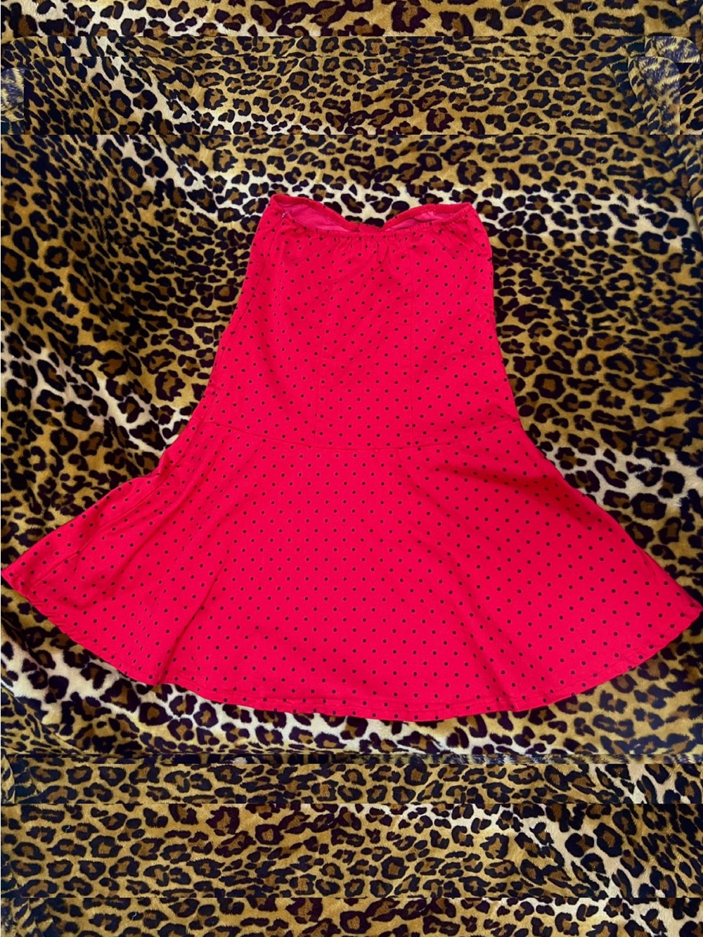 Red Polka Dot Strapless Minidress
